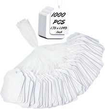 1000 Garage Sale Price Tags Size 5 White Merchandise Hang String Strung Garment