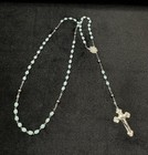 Vintage Sterling Silver Turquoise Rosary Cross Necklace - Very Beautiful — photo 1