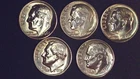 1965-66-67-68 P ,+ 68 D, Roosevelt Dimes, Uncirculated -Almost Uncirculated