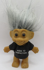 Vintage Russ Aged to Perfection Troll Doll Gray Hair 4 Inch
