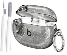 Beats Studio Buds/Studio Buds Plus Case Cover Clear 2021/2023 Men Black Glitter