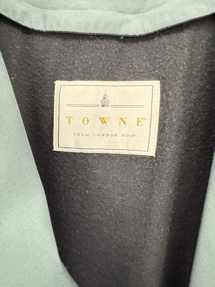 Gabardina vintage London Fog Towne abrigo de lluvia forro extraíble cinturón verde pino Foto 3 de 4