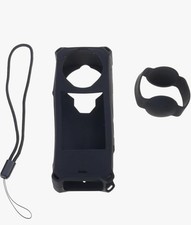 Silicone Protective Case Cover with Lens Cap for Insta360 X5 Action Camera Black