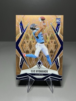 2025 Panini Phoenix Elic Ayomanor Bronze Lazer Prizm /15 RC Rookie Titans NFL