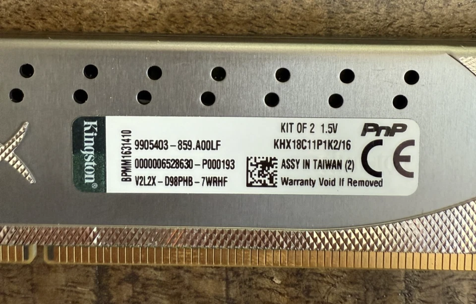 LOT OF 2 Kingston KHX18C11P1K2/16 16GB (2X16GB) DDR3-1866MHz pc3- 14900 - Image 2 of 2