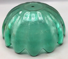 Hanging Pendant Green Glass Light Shade w/Ruffled Edges C-5 