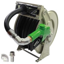 1"x50' Fuel Hose Reel Fuel Nozzle Fuel Hose Swivel,Spring Driven Retracta...