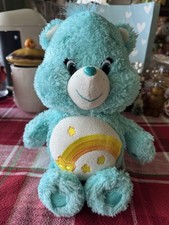 Care Bears Wish Bear 13  Plush Stuffed Toy 2015 Yellow Star GUC Shooting Star