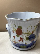 AMM Faenza Garofano Carnation Italian Planter Cachepot 6”x6.5”