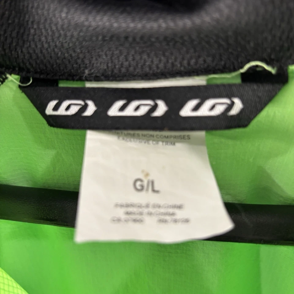 LG Mens Cycling Reflective Lightweight Windbreaker Shell Green Black Large - Image 3 of 4