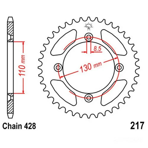 Kettenrad Teilung 428 ZäHne 56 Stahl JTR21756, JTR21756-image