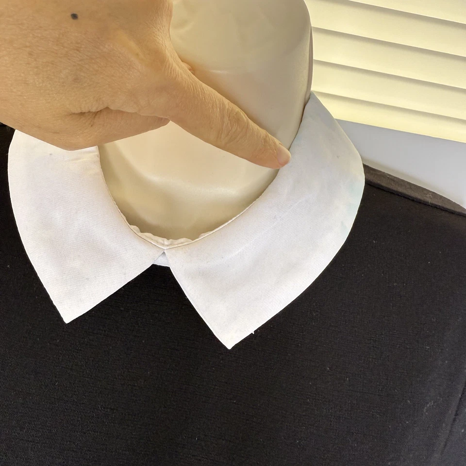 Spirit Halloween Costume Wednesday Addams Dress Collar Womens Size L Black White - Image 4 of 4