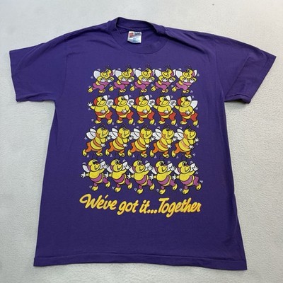 VINTAGE We ve Got it Together Shirt Men Medium Purple Bees Graphic Single Stitch