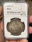 (#102393) Morgan Dollar: 1878 S  NGC   MS 63.  Nice toning!    (see video!) — photo 1