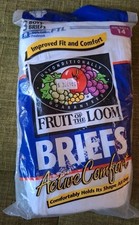 Vintage Boys Fruit Of The Loom Briefs 3 Pack Active Comfort Size 14 Cotton 1996