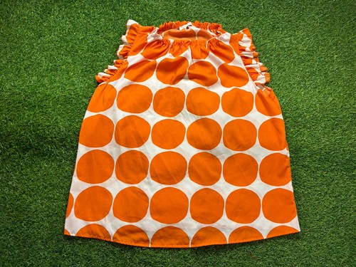 Boutique Women’s Small Game Day Top Super Cute Orange PolkaDot Sleeveless Ruffle