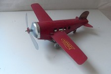 ancien avion en tôle motorisé hélice  tournante long 19 cms