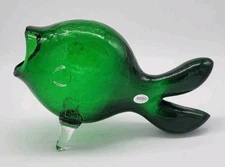 Blenko 5433c Guppy First Quality Hand Signed by John Blenko - Clover w/Crystal