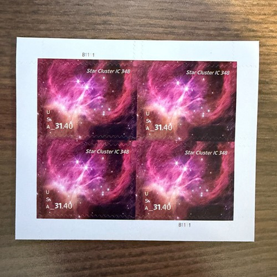 #ad Star Cluster IC 348 Priority Mail Express Stamps Pane of 4 MNH 2025 $40.00