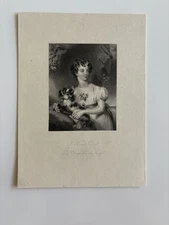 Antique Engraving – Young Lady with Lapdog – After James Wood, Engraved 
