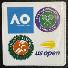 Tennis Grand Slam French Wimbledon Australian US Open Sticker Decal 2.5" x 2.5"