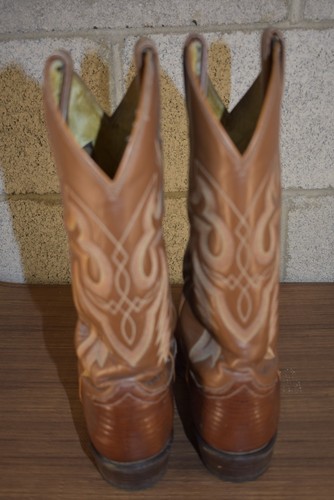 Vintage Brown Tony Lama Men' 9 D Teju Lizard Cowboy Boots Black Label Style 8593, $99 - Photo 5