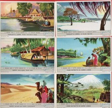 FIGURINE LIEBIG SERIE COMPLETA N°1649 IL MONDO NON E' TUTTO UGUALE  1° ANNO 1956