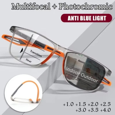 Gleitsicht Varifokal Lesebrille Multifokal Anti-Blau Smart Distance Zoom