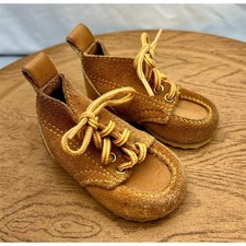 Vintage Robinson Crusoe Unisex Baby Boots Brown Size 1M Suede