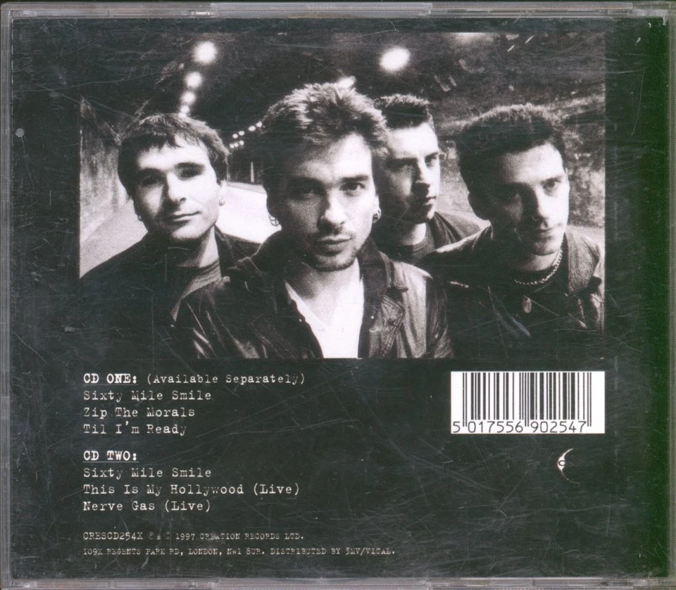 3 Colours Red Sixty Mile Smile CD UK Creation 1997 single. CD2. Has info sticker - Bild 2 von 2