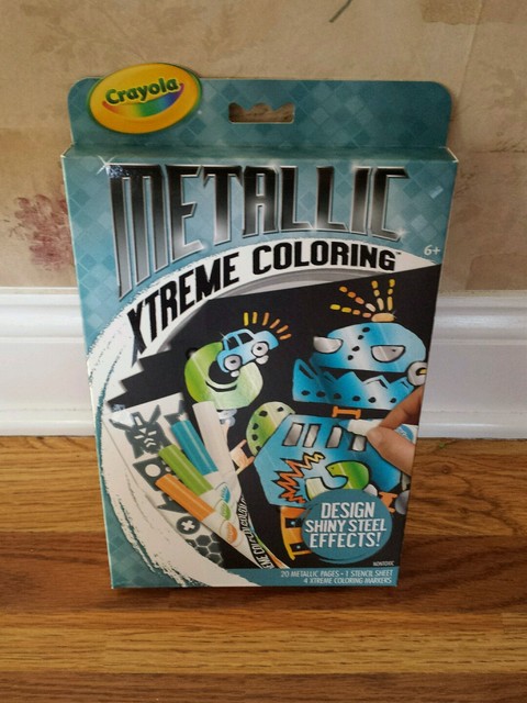 Crayola Metallic Xtreme Coloring Pages 4 Markers Fun- Extreme for sale
