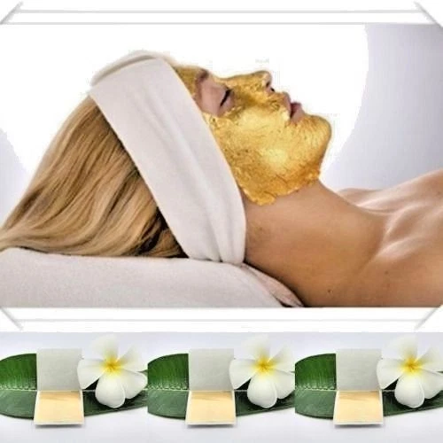 Mask Anti-aging 20 sheet 24k 100% pure gold leaf facial spa Edible Striking3.5cm - Image 2 of 4