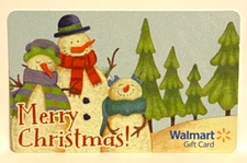 WalMart Merry Christmas Snowman Snowmen Family Holiday 2010 Gift Card VL-11032