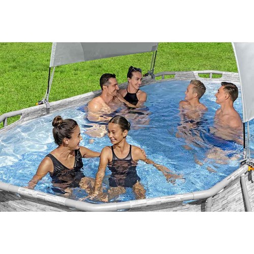 Bestway Sonnendach für Aufstellpools Überdachung Sonnenschutzdach Pooldach Weiß - Bild 3 von 8