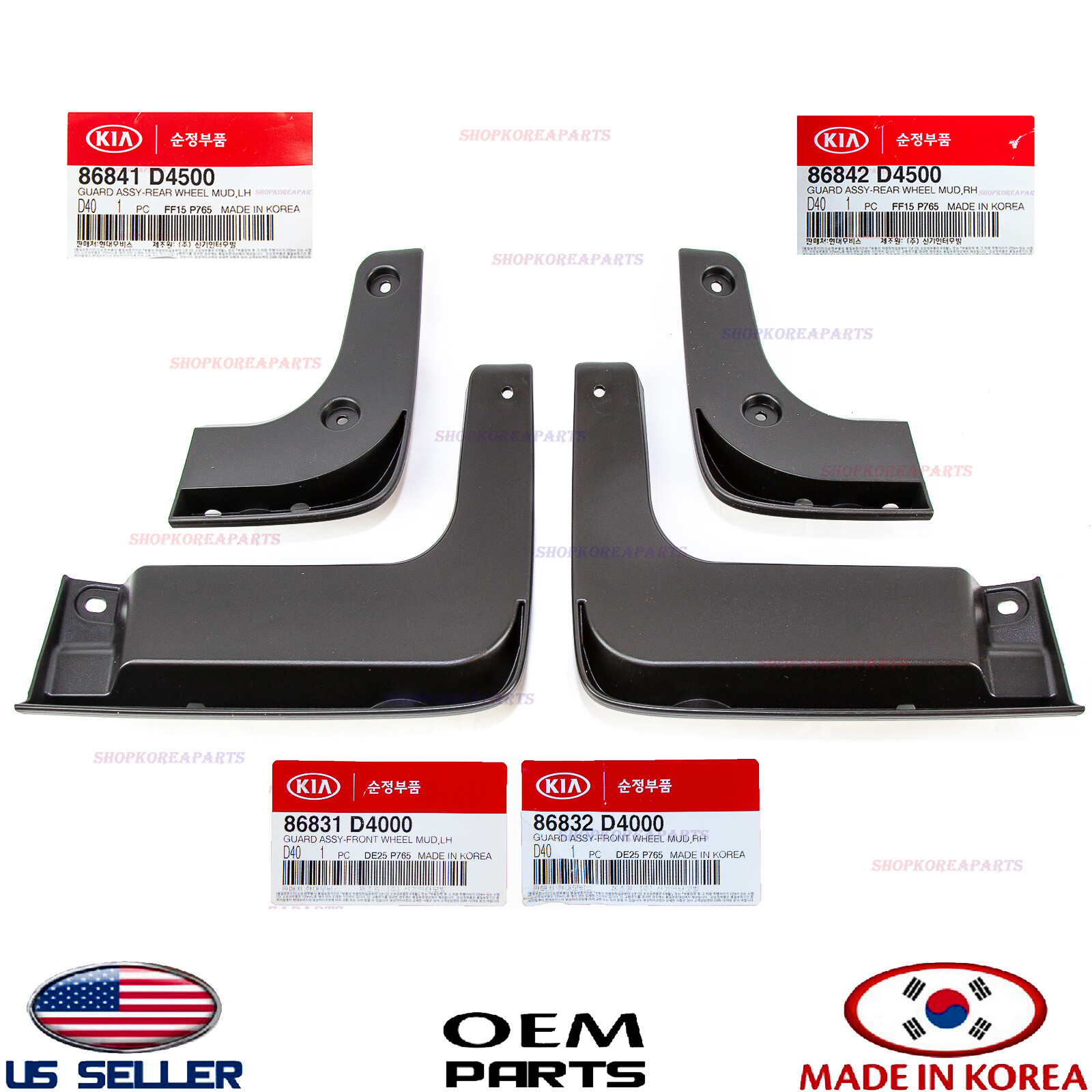 GENUINE Front + Rear Splash Flaps Mud Guards set 4pcs ⭐OEM⭐ Kia Optima