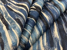 Donghia Abstract Scribbles Embroidery Fabric- Rush Hour Blue 3.25yd DG-10313.012