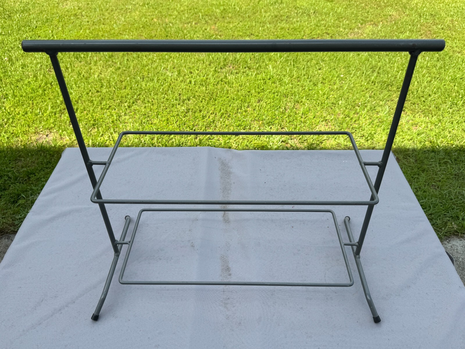 Commercial Restaurant 2-Tier Steel Buffet Display Stand 7.5" x 17" Tray Holders
