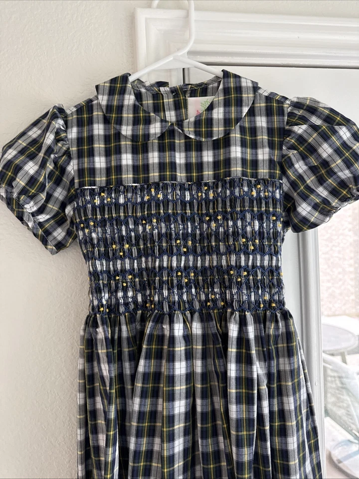 Vestido ajustado a cuadros talla 7 Lolly Wolly Doodle para niñas Foto 3 de 4