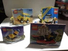 Vintage Lego Town Vehicles with original minifigures and instructions