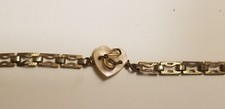 Vintage WWII TWISTED WIRE MONOGRAM SWEETHEART LINK BRACELET CHILD'S 
