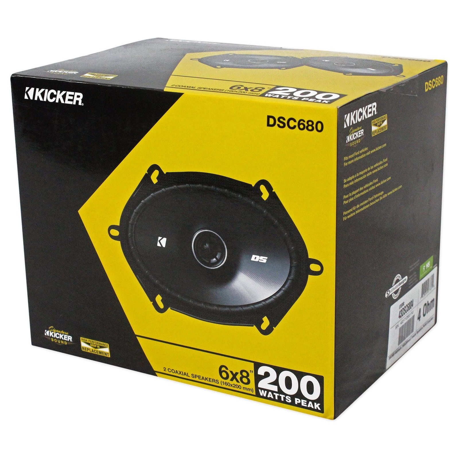 2 Пары 2-полосных Автомобильных динамиков Kicker 41DSC684 6x8 4-Канальный Усилитель Комплект усилителей