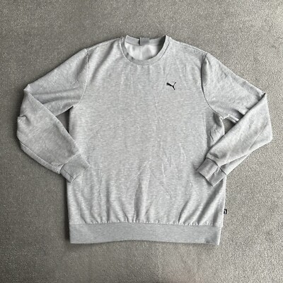 PUMA Herren Pullover Sweatshirt Gr. L Retro Sweater 90er Logo 16406 Grau