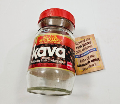 RARE- VINTAGE GLASS JAR BORDON KAVA COFFEE WITH ORIGINAL SUPERMARKET GROCERY TAG
