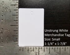 Blank White Garment Price Tags Unstrung Merchandise Jewelry Coupon Store Small 