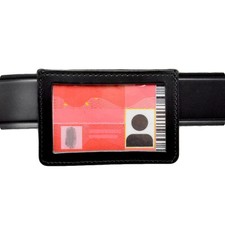 Perfect Fit Horizontal ID PIV Access Control Card Holder w Belt Clip Police EMS