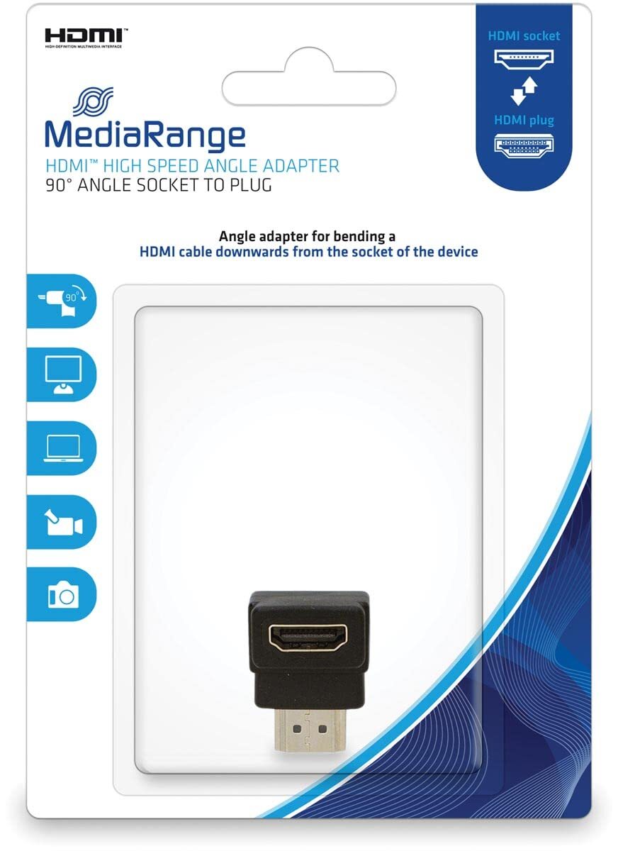 MediaRange MRCS166 High-Speed HDMI Angled Adaptor 90 ° Black