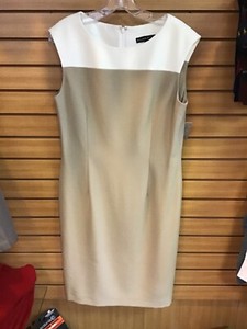 cream colored sheath dress