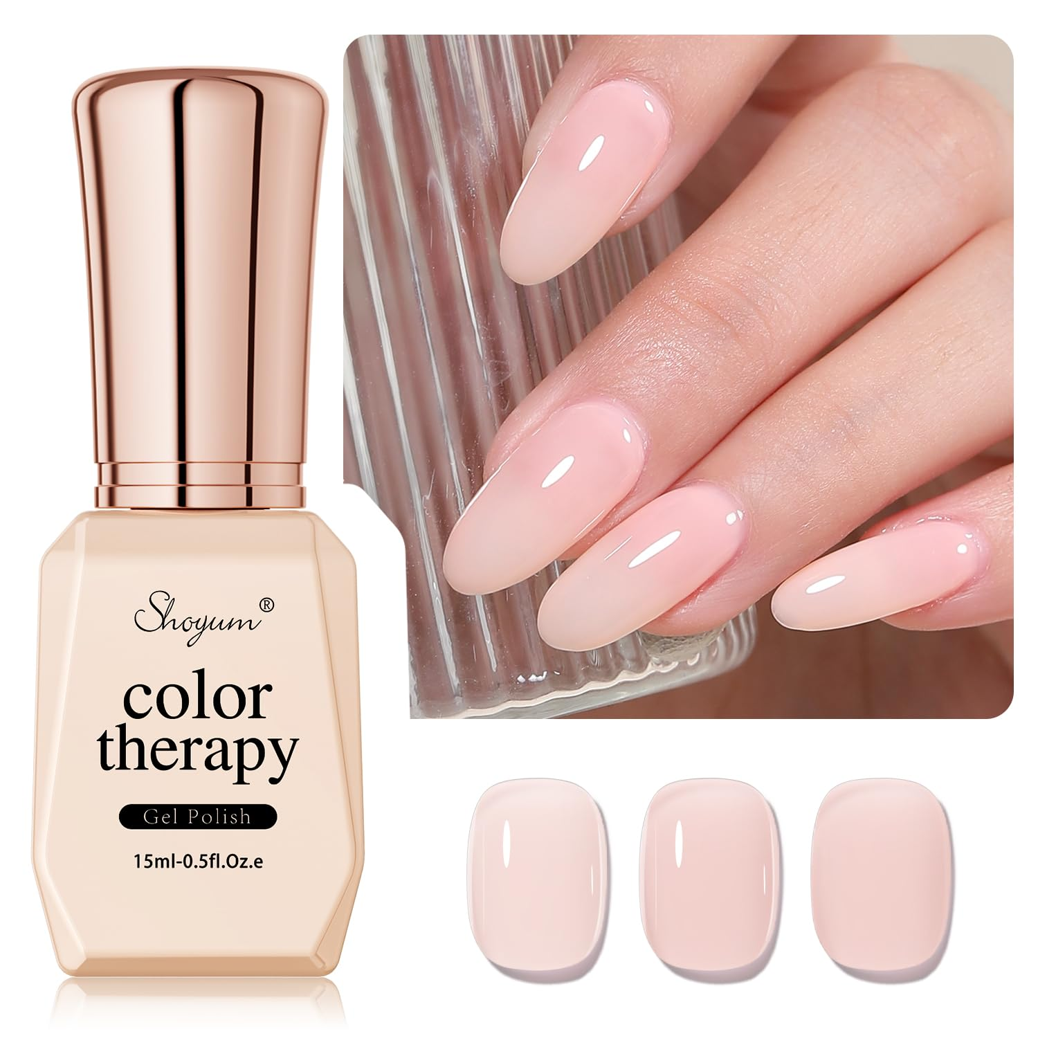 Nude Pink Gel Nail Polish,15Ml Natural Jelly Sheer Pink Gel Polish