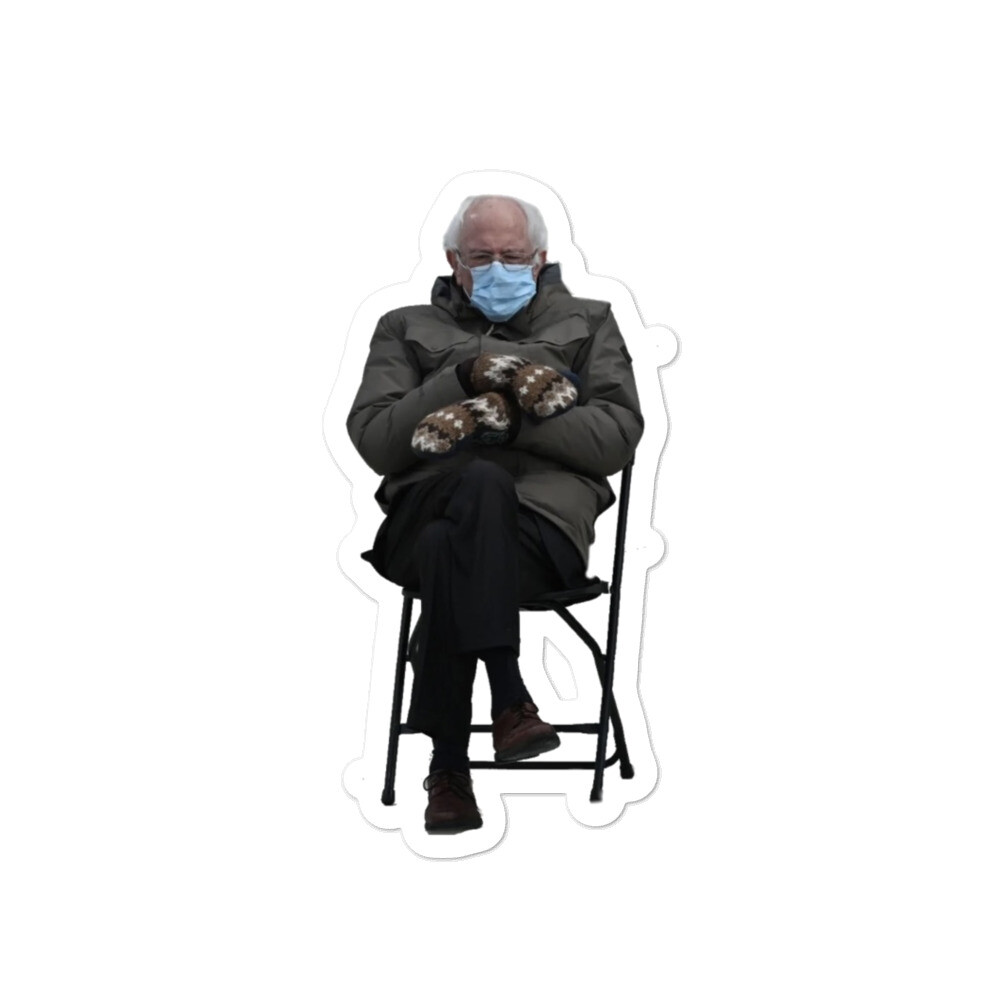 Bernie Sanders Mittens Inauguration Bubble-free stickers Feel