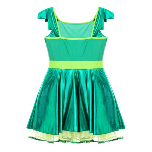 Kids Girls Dress Bubble Christmas Set Gymnastics Leotard Stage Performance Bow - Picture 44 of 45